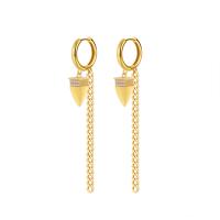 Cubic Zirconia Micro Pave Brass Earring, plated, micro pave cubic zirconia & for woman, more colors for choice, nickel, lead & cadmium free, 17x73mm, Sold By Pair