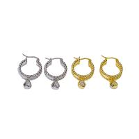 Cubic Zirconia Micro Pave Brass Earring, plated, micro pave cubic zirconia & for woman, more colors for choice, nickel, lead & cadmium free, 17mm, Sold By Pair