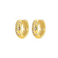 Cubic Zirconia Micro Pave Brass Earring, Donut, plated, micro pave cubic zirconia & for woman, more colors for choice, nickel, lead & cadmium free, 15x14mm, Sold By Pair