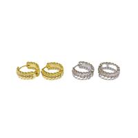 Cubic Zirconia Micro Pave Brass Earring, Donut, plated, micro pave cubic zirconia & for woman, more colors for choice, nickel, lead & cadmium free, 16x18mm, Sold By Pair