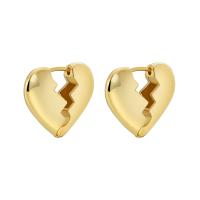 Messing Leverback Ohrring, Herz, plattiert, für Frau, keine, frei von Nickel, Blei & Kadmium, 25x21mm, verkauft von Paar