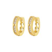 Cubic Zirconia Micro Pave Brass Earring, Donut, plated, micro pave cubic zirconia & for woman, more colors for choice, nickel, lead & cadmium free, 16x15mm, Sold By Pair