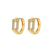Cubic Zirconia Micro Pave Brass Earring, plated, micro pave cubic zirconia & for woman, more colors for choice, nickel, lead & cadmium free, 16x16mm, Sold By Pair