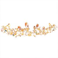 Krone, Zinklegierung, mit Kristall & Kunststoff Perlen, plattiert, Mädchen & Modeschmuck, frei von Nickel, Blei & Kadmium, 150x40x320mm, verkauft von PC