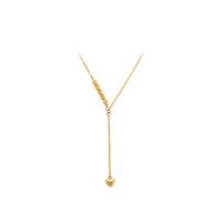 Zinc Alloy Jewelry Necklace Heart gold color plated fashion jewelry & for woman golden nickel lead & cadmium free Length Approx 45 cm Sold By PC
