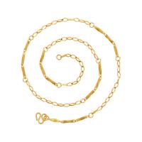 Tibetan Style Jewelry Necklace, gold color plated, fashion jewelry & Unisex, golden, nickel, lead & cadmium free, 2mm, Length:Approx 45.5 cm, 6PCs/Bag, Sold By Bag