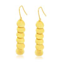 Zinc Alloy Drop Earrings Shell gold color plated fashion jewelry & for woman golden nickel lead & cadmium free Sold By Pair