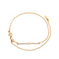 Zinc Alloy Bracelet 18K gold plated fashion jewelry & adjustable & for woman & with rhinestone golden nickel lead & cadmium free 3mm Length Approx 25.7 cm Sold By PC
