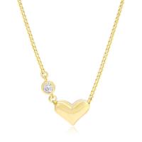 Zinc Alloy Jewelry Necklace Heart gold color plated fashion jewelry & for woman & with rhinestone golden nickel lead & cadmium free 35mm Length Approx 45 cm Sold By PC