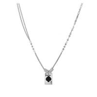 Titanium Steel Necklace, Poker, fashion jewelry & Unisex & enamel, original color, Length:Approx 45-50 cm, Sold By PC
