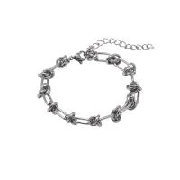 Pulseira de aço titânio, Partículas de aço, with 5cm extender chain, joias de moda & unissex, cor original, comprimento Aprox 19 cm, vendido por PC
