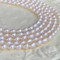Barock odlad sötvattenspärla pärlor, Freshwater Pearl, Dropp, DIY, vit, 6.5-7.5mm, Såld Per Ca 15 inch Strand