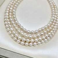Riso coltivato in perla d'acqua dolce, perla d'acquadolce coltivata naturalmente, DIY, bianco, 7-8mm, Venduto per Appross. 15 pollice filo
