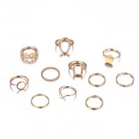 Cink Alloy Ring Set, Cink ötvözet, galvanizált, tizenegy darab & divat ékszerek & a nő, több színt a választás, nikkel, ólom és kadmium mentes, Által értékesített Set