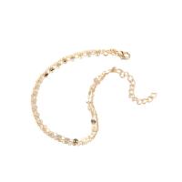 Zinc Alloy Anklet with 1.89inch extender chain gold color plated fashion jewelry & for woman nickel lead & cadmium free Length Approx 9.29 Inch Sold By PC