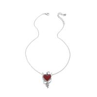 Tibetan Style Jewelry Necklace, with 2.05inch extender chain, silver color plated, fashion jewelry & for woman & enamel & with rhinestone, nickel, lead & cadmium free, Length:Approx 16.06 Inch, Sold By PC