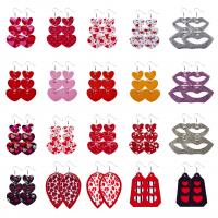 Bijoux boucles d'oreilles, cuir PU, bijoux de mode & styles différents pour le choix & pour femme, plus de couleurs à choisir, Vendu par paire