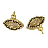 Cubic Zirconia Micro Pave Brass Pendant gold color plated fashion jewelry & DIY & micro pave cubic zirconia two different colored Approx 3mm Sold By PC