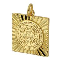 Brass Jewelry Pendants,  Square, gold color plated, fashion jewelry & DIY, golden, 16x19x2mm, Hole:Approx 3mm, Sold By PC