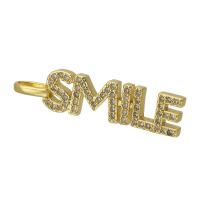 Cubic Zirconia Micro Pave Brass Pendant Alphabet Letter gold color plated fashion jewelry & DIY & micro pave cubic zirconia golden Approx 3mm Sold By PC