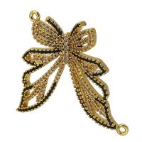 Cubic Zirconia Micro Pave Brass Connector Butterfly gold color plated fashion jewelry & DIY & micro pave cubic zirconia multi-colored Approx 1mm Sold By PC
