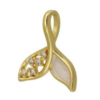 Cubic Zirconia Micro Pave Brass Pendant gold color plated fashion jewelry & DIY & micro pave cubic zirconia & enamel two different colored Approx 3mm Sold By PC