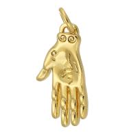 Brass Jewelry Pendants, Hand, gold color plated, fashion jewelry & DIY, golden, 10x20x2.50mm, Hole:Approx 3mm, Sold By PC