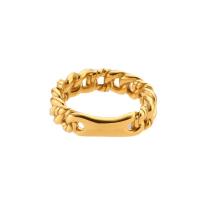 Stainless Steel Finger Ring 304 Stainless Steel Vacuum Ion Plating & for woman golden Sold By PC