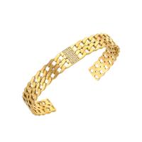 Stainless Steel Bangle 304 Stainless Steel with Cubic Zirconia Vacuum Ion Plating & for woman Sold By PC