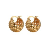 Messing Spring hoop oorbellen, gold plated, voor vrouw, gouden, nikkel, lood en cadmium vrij, 20mm, Verkocht door pair
