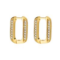Cubic Zirconia Micro Pave Brass Earring Rectangle plated micro pave cubic zirconia & for woman nickel lead & cadmium free Sold By Pair