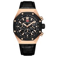 Men Wrist Watch Zinc Alloy with Leather & Glass & 304 Stainless Steel Chinese watch movement nickel lead & cadmium free Life water resistant & multifunctional & for man Approx 8.85 Inch  Sold By PC