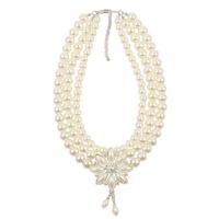 Jewelry Sets, Stud Earring & necklace, Plastic Pearl, with 2.76inch extender chain, three layers & fashion jewelry & for woman, Length:Approx 14 Inch, Sold By Set