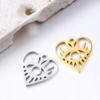 Stainless Steel Pendants, 304 Stainless Steel, Heart, Vacuum Ion Plating, fashion jewelry & DIY, more colors for choice, 16x15mm, 5PCs/Bag, Sold By Bag
