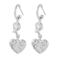 Zinc Alloy Drop Earrings Heart plated fashion jewelry & for woman nickel lead & cadmium free Sold By Pair