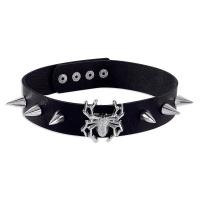PU Leather Cord Bracelets with Zinc Alloy & punk style & for woman black Sold By PC