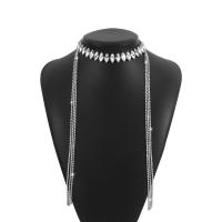 Fashion Fringe náhrdelník, Železo, módní šperky & pro ženy & s drahokamu, více barev na výběr, nikl, olovo a kadmium zdarma, Délka 12.59-16.92 inch, Prodáno By PC
