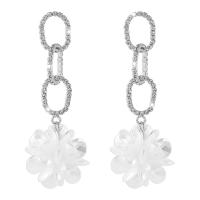 Rhinestone Earring Resin with Rhinestone Flower plated fashion jewelry & for woman Sold By Pair