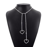 Fashion Fringe Necklace Iron plated & fashion jewelry & for woman & with rhinestone nickel lead & cadmium free Sold By PC