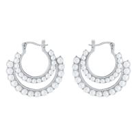 Zinklegierung Ohrringe, mit Kunststoff Perlen, plattiert, Doppelschicht & Vintage & für Frau, keine, frei von Nickel, Blei & Kadmium, 35x35mm, verkauft von Paar