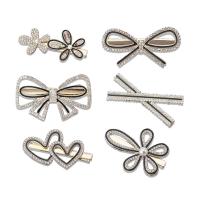 Alligator Hair Clip Zinc Alloy plated for woman & enamel & with rhinestone 60-80mm Sold By Lot