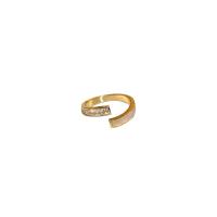 Cink Alloy Finger Ring, pozlaćen, Korejski stil & prilagodljiv & micro utrti kubni cirkonij & za žene, više boja za izbor, Veličina:6-8, 10računala/Lot, Prodano By Lot