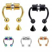 Stainless Steel Nose Piercing Jewelry, Titanium Steel, Vacuum Ion Plating, Unisex & with magnetic, more colors for choice, 1.20x10x3mm, Sold By PC