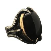 Tibetan Style Finger Ring, plated, different size for choice & micro pave cubic zirconia & for man, black, Sold By PC