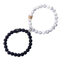 Gemstone Bracelets, with Tibetan Style, plated, 2 pieces & different materials for choice & for woman & with rhinestone, more colors for choice, 7-11 lnch, Sold By Set