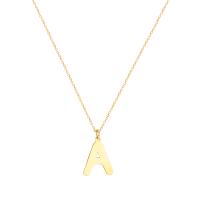 Stainless Steel Jewelry Necklace 304 Stainless Steel Alphabet Letter Vacuum Plating & for woman golden Length Approx 18 Inch Sold By PC