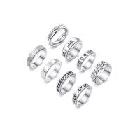 Titanium Steel Finger Ring rotatable  original color Sold By PC