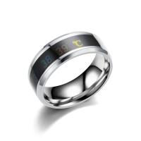 Палец кольцо из нержавеющей стали, Нержавеющая сталь 304, с датчиком тела & разный размер для выбора & Мужский, Много цветов для выбора, продается PC