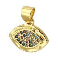 Evil Eye Pendants Brass gold color plated fashion jewelry & DIY & micro pave cubic zirconia multi-colored Approx 3mm Sold By PC