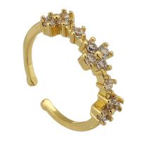 Cubique anneau en laiton Circonia Micro Pave, Placage de couleur d'or, bijoux de mode & pavé de micro zircon & pour femme, doré, 5mm, Taille:5, Vendu par PC